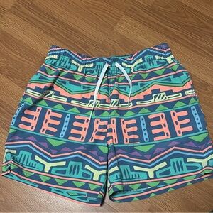 Chubbies Swim Trunks shorts Mens XL Aztec Tribal Multi Color Green Orange